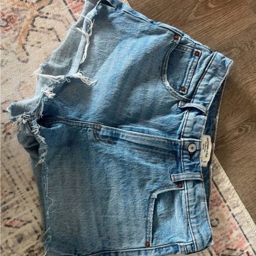 Abercrombie & Fitch Light Blue High Waist Women Shorts